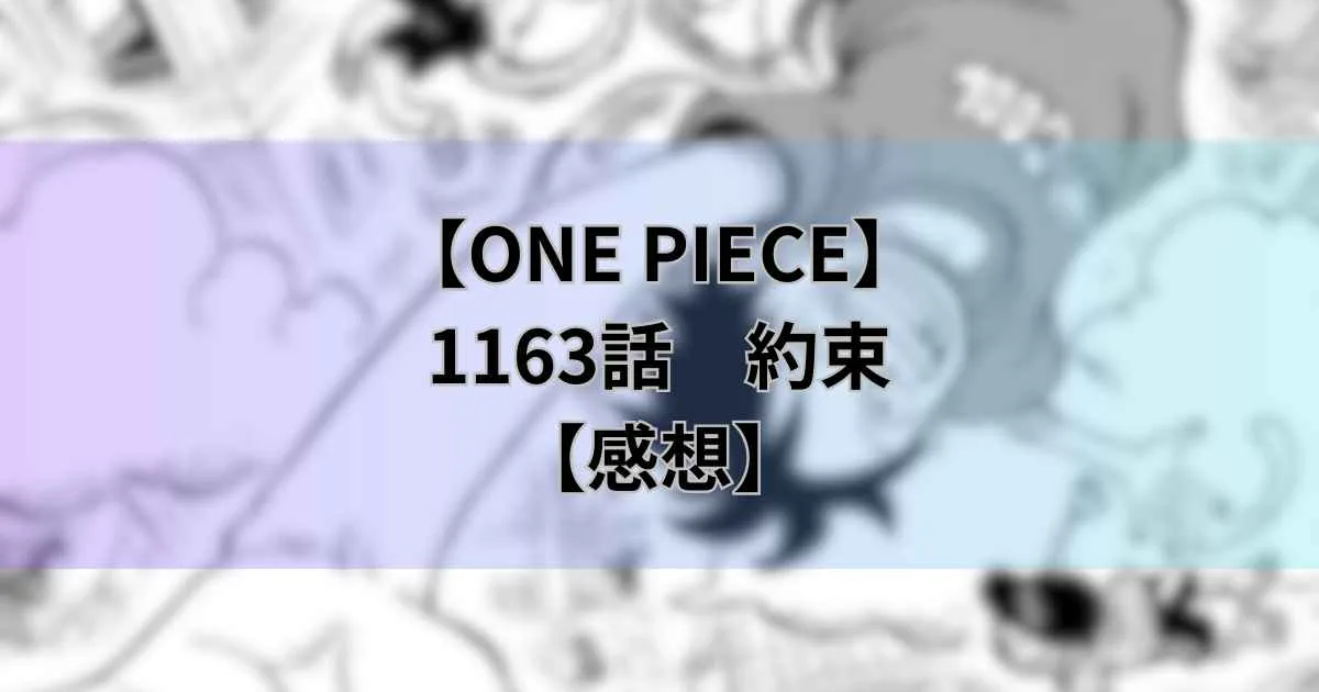 【ワンピース最新話】1163話「約束」【感想】